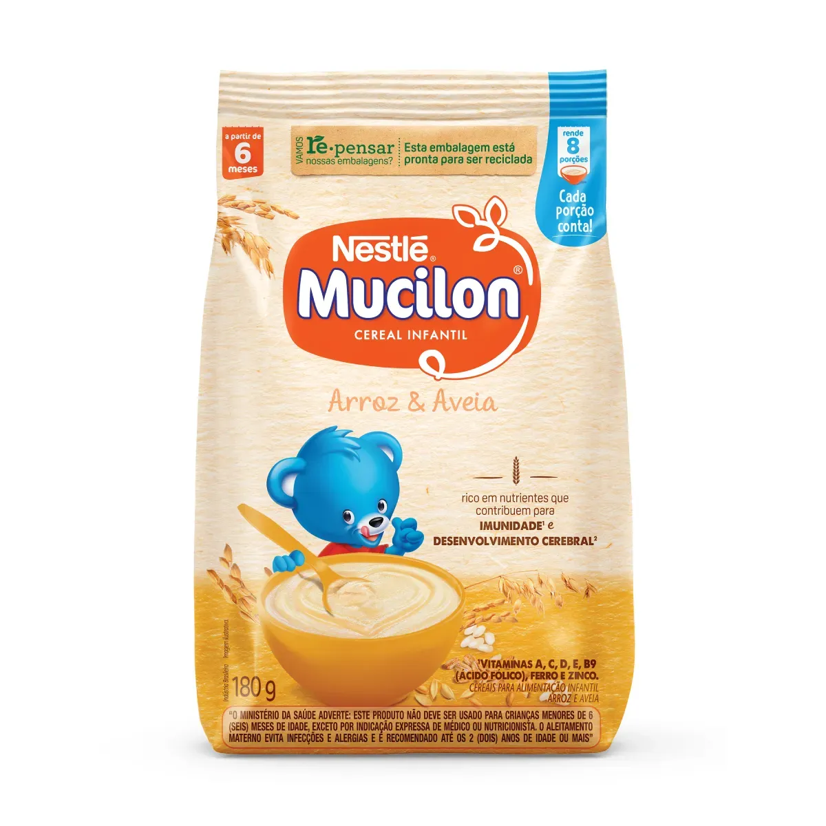 Imagem de Cereal Infantil Nestlé Mucilon Arroz e Aveia Integral 180g
