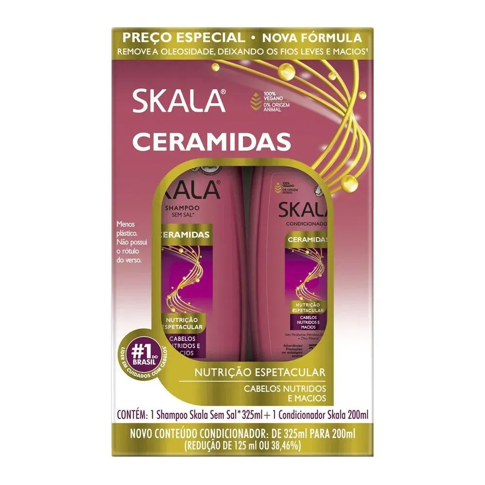 Imagem de Kit Shampoo 325Ml + Condicionador Skala Ceramidas Plus 200Ml