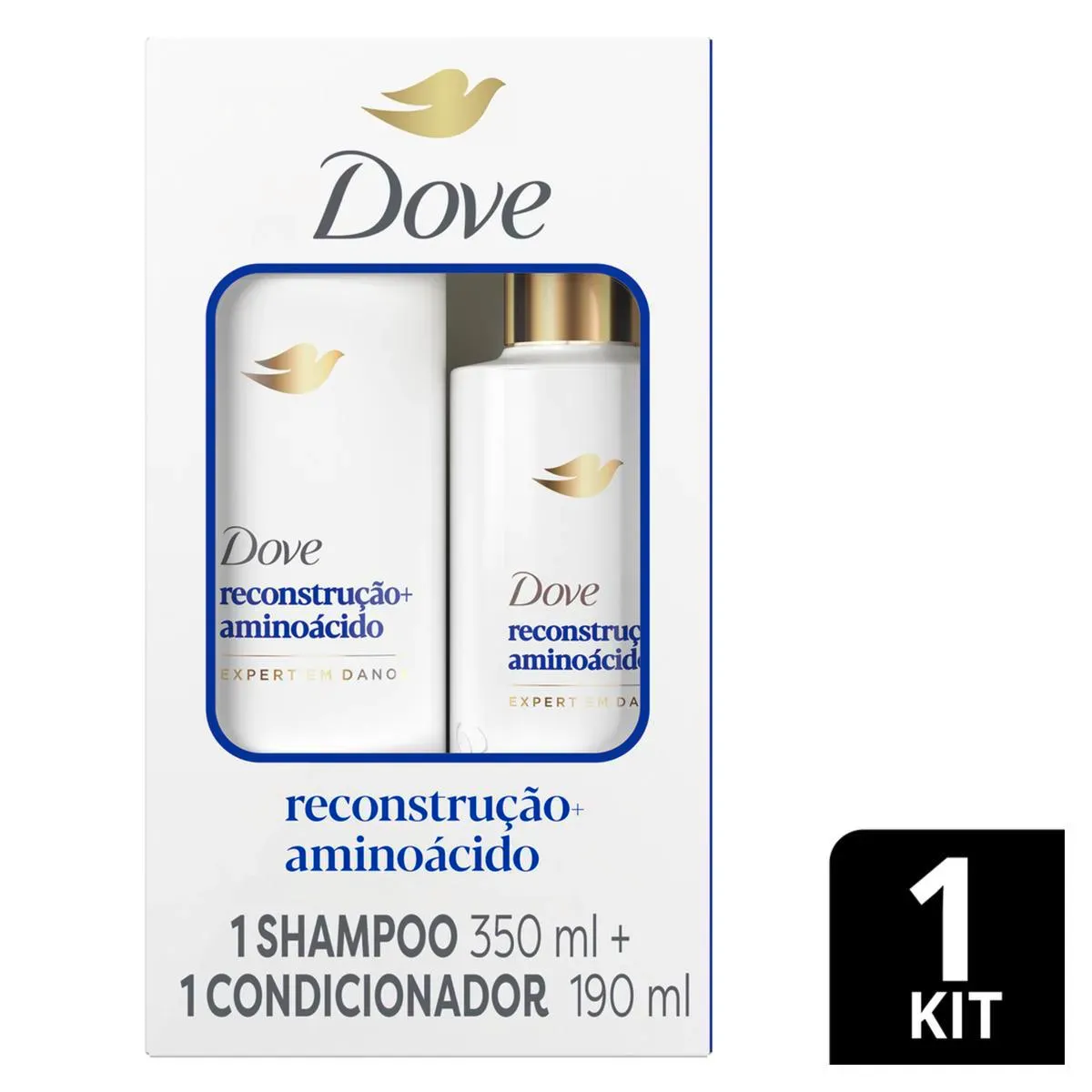 Imagem de Kit Dove Reconstrução + Aminoácido Shampoo 350ml + Condicionador 175ml 
