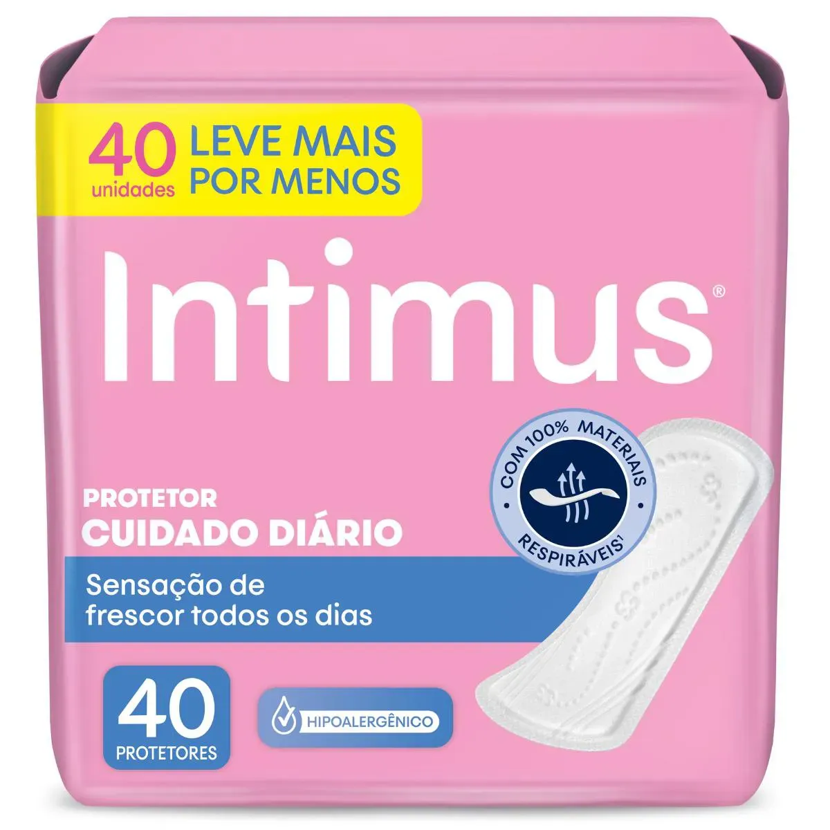 Imagem de Protetor Diário Intimus Cuidado Diário sem Perfume 40 Unidades