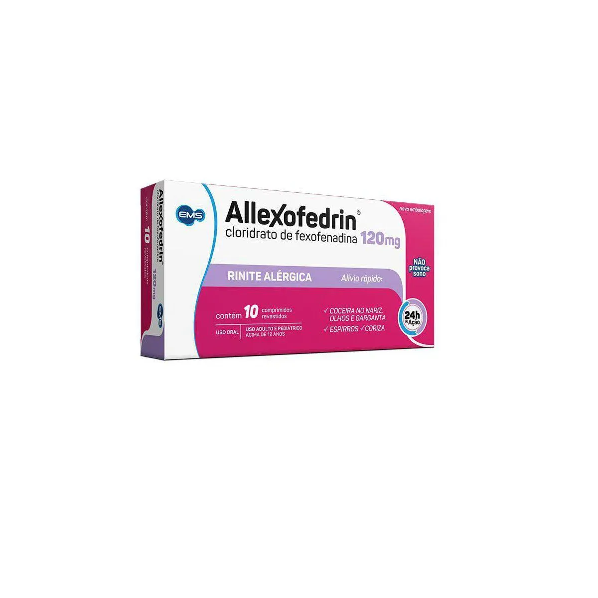 Imagem de Allexofedrin Cloridrato de Fexofenadina 120mg 10 comprimidos