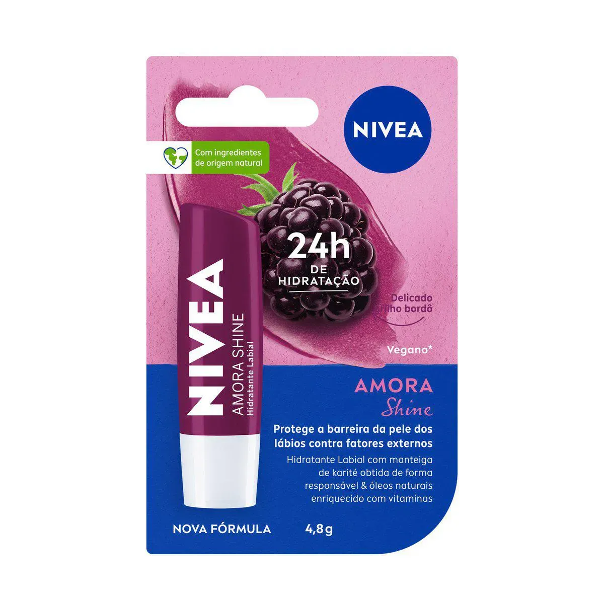 Imagem de Hidratante Labial Nivea Amora Shine 4,8g