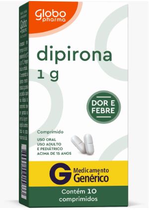 Imagem de Dipirona Monoidratada Globo Pharma 1g, caixa com 10 comprimidos