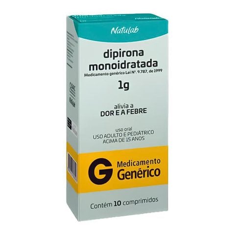 Imagem de Dipirona 1G 10 Comprimidos Genérico Natulab 