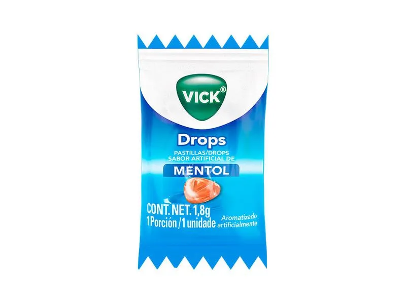 Imagem de Pastilha Vick Drops Mentol Sachê 1 Unidade 1,8g