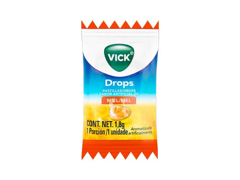 Imagem de Pastilha Vick Drops Mel Sachê 1 Unidade 1,8g