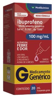 Imagem de Ibuprofeno 100mg/ml Suspensão Oral 20ml Medquímica Genérico