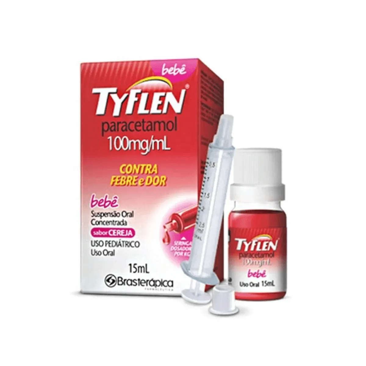 Imagem de Tyflen bebê paracetamol 100mg/ml suspensão oral 15ml Brasterapica