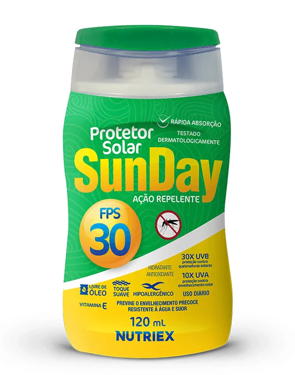 Imagem de Protetor Solar FPS30 Repelente Sunday Nutriex 120ml