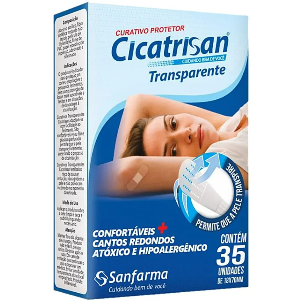 Imagem de Curativo Transparente Cicatrisan 18x70mm - 35 unidades