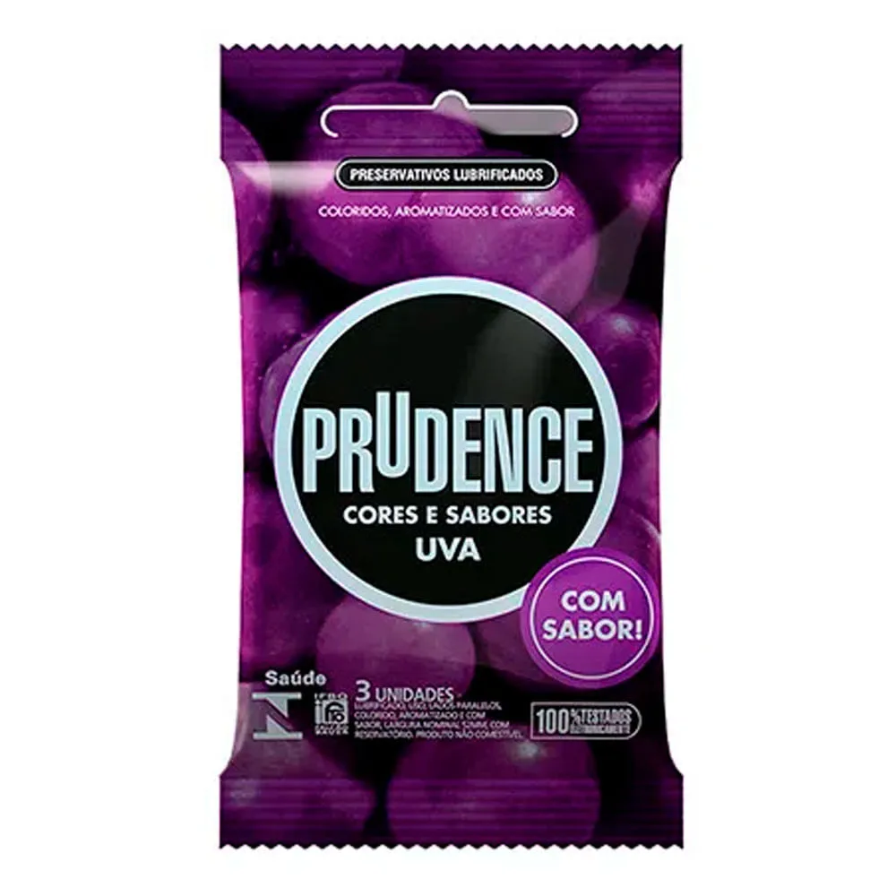 Imagem de Preservativo Prudence Uva Lubrificado 3 Unidades