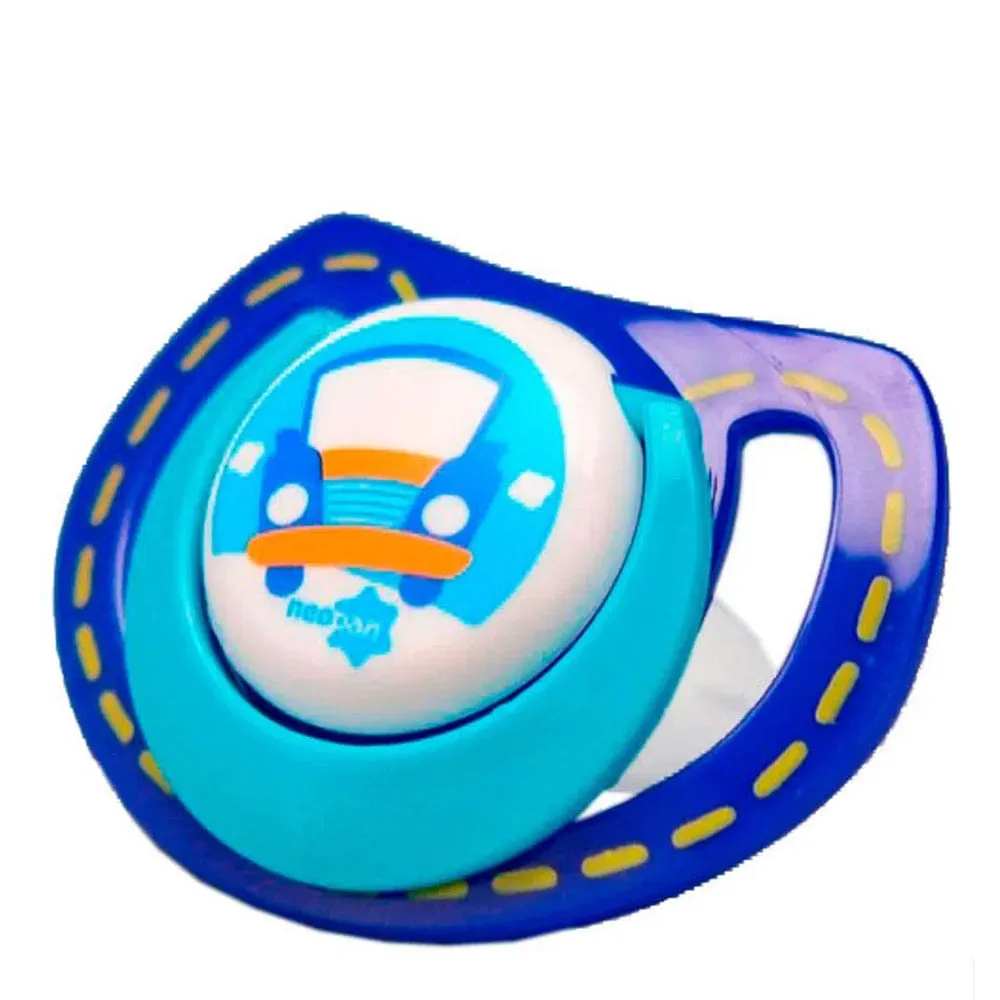 Imagem de Chupeta Neopan Ortodôntica Estampado Carrinho Azul Número 2