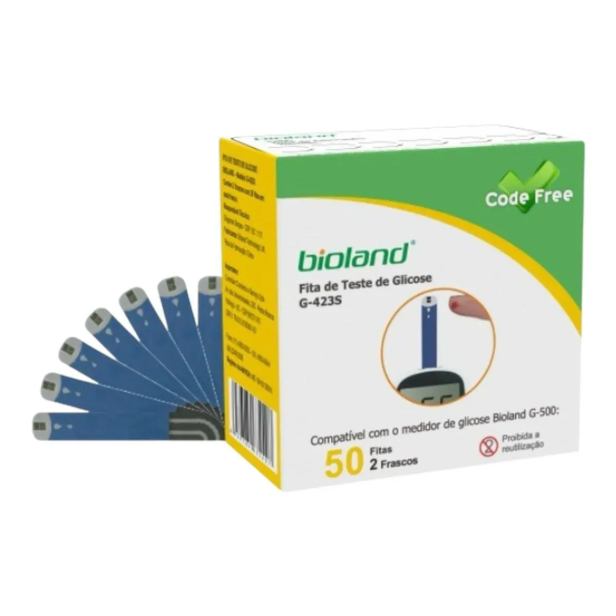 Imagem de Fita Medição de Glicose G423s Bioland 50 Fitas