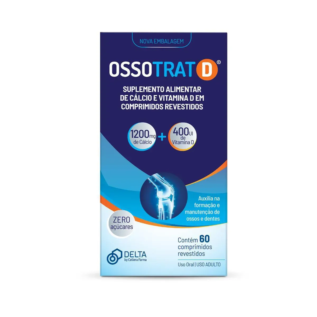 Imagem de Cálcio + Vitamina D Ossotrat-D 60 comprimidos