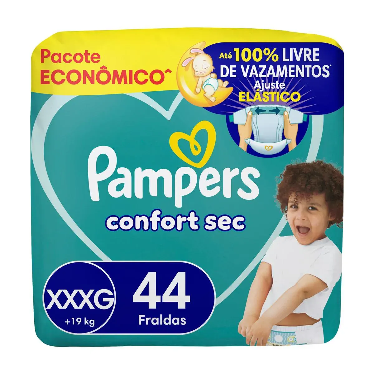 Pacote de fraldas Pampers Confort Sec tamanho XXXG