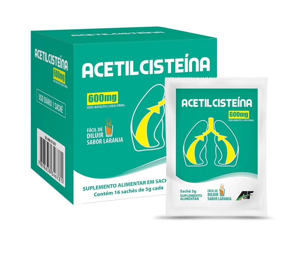 Imagem de Acetilcisteína sache A2F Laranja CX/16 sachês