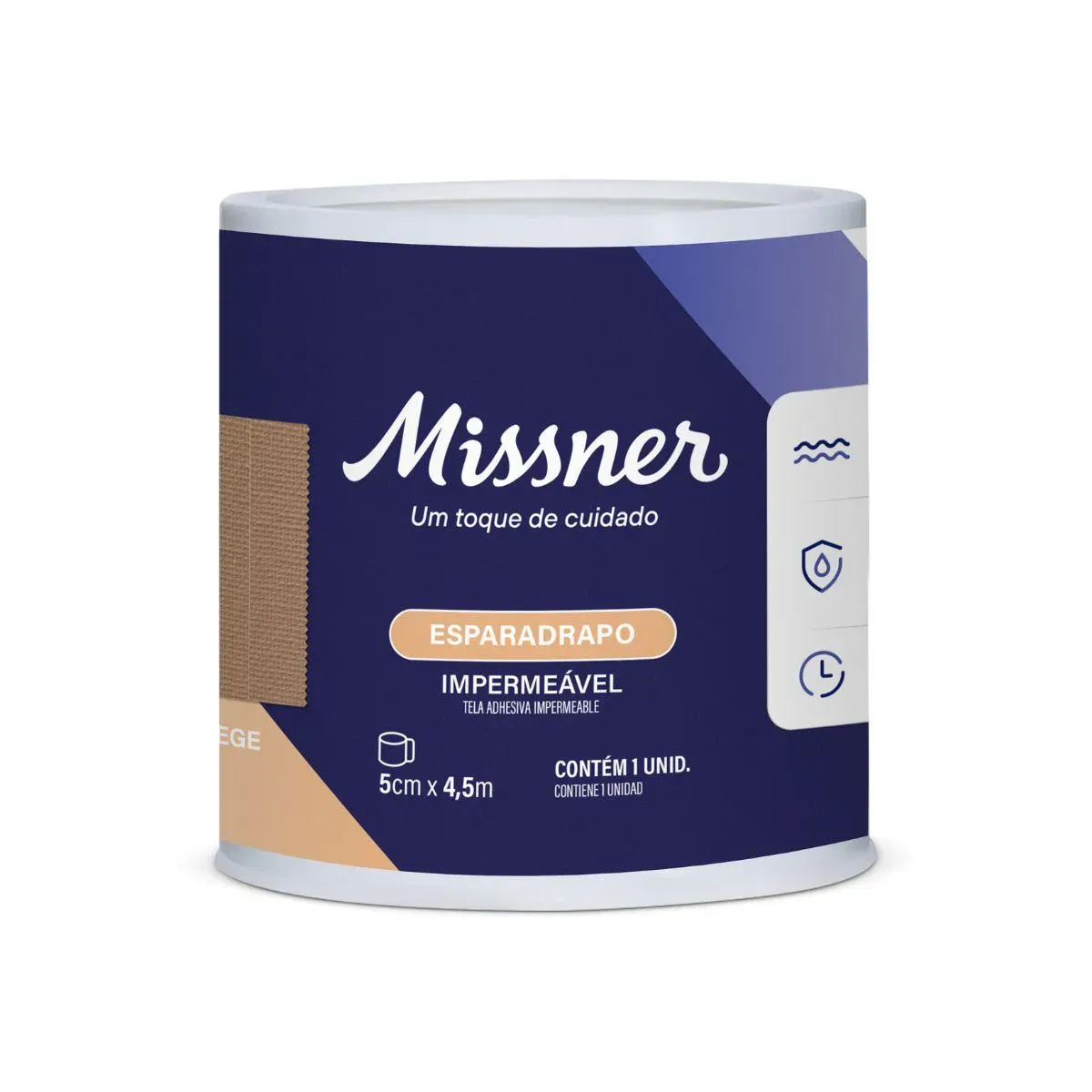 Imagem de Esparadrapo Imp Bege Missner 5,0cm X 4,5m