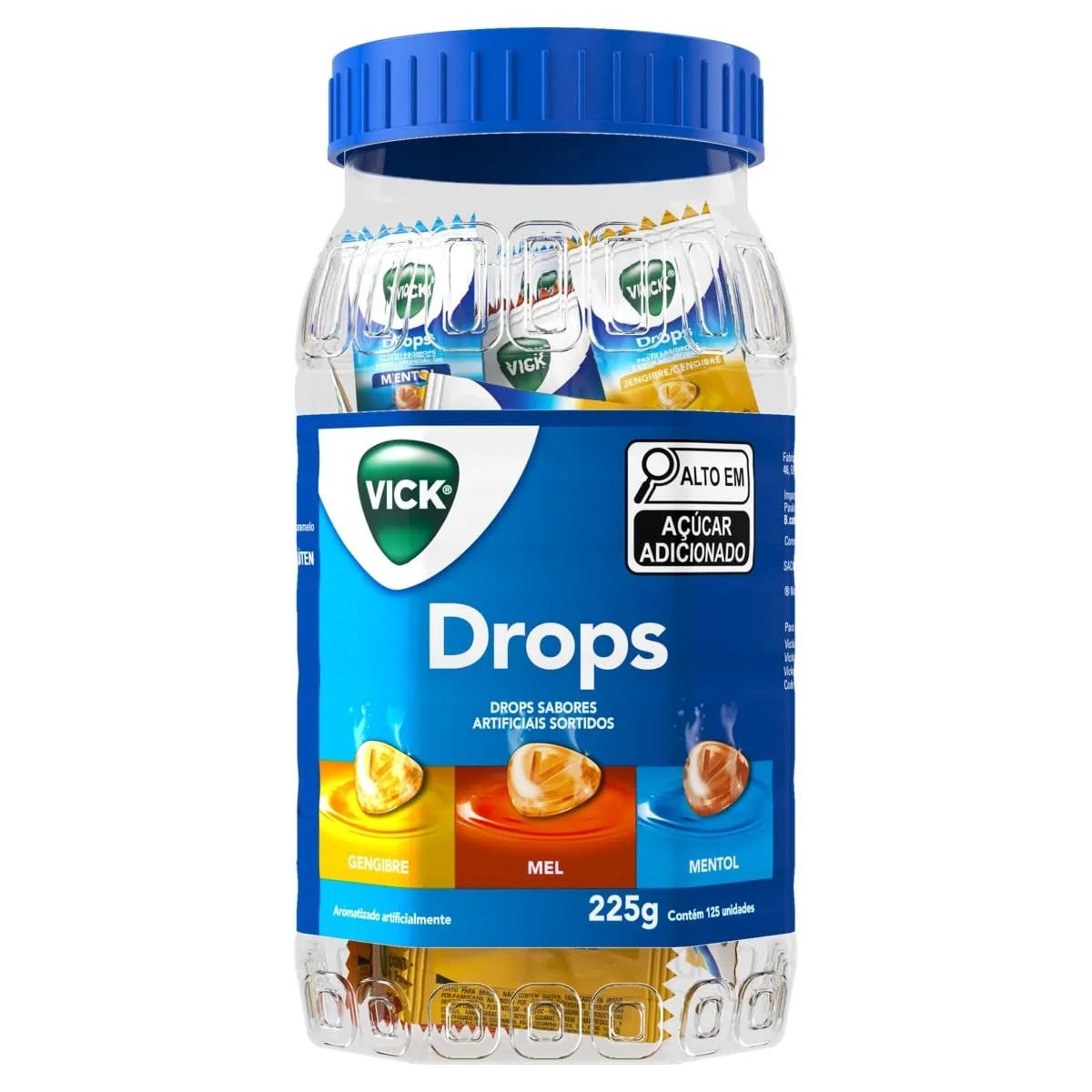 Imagem de Pastilha Sortida Vick Drops Pote 250g 125 Unidades