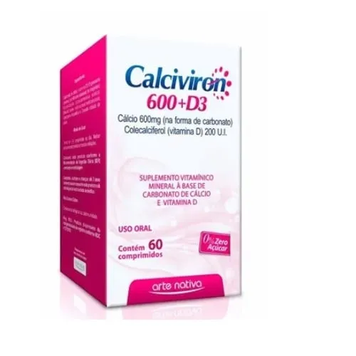 Imagem de Calciviron 600mg, caixa com 60 comprimidos