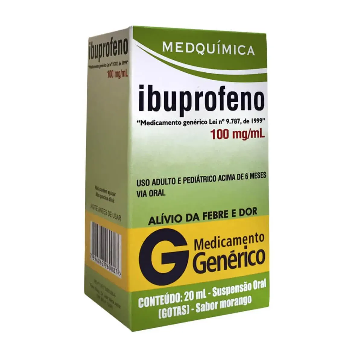 Imagem de Ibuprofeno 100mg/ml Suspensão Oral 20ml Medquímica Genérico
