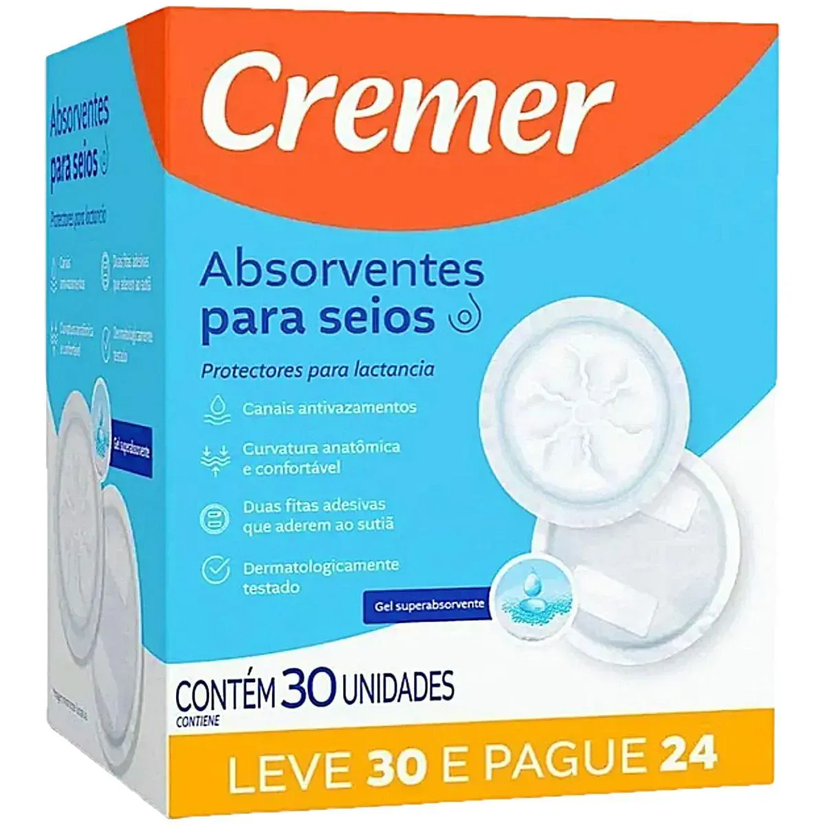 Imagem de Absorvente para Seios Cremer - 30 Unidades