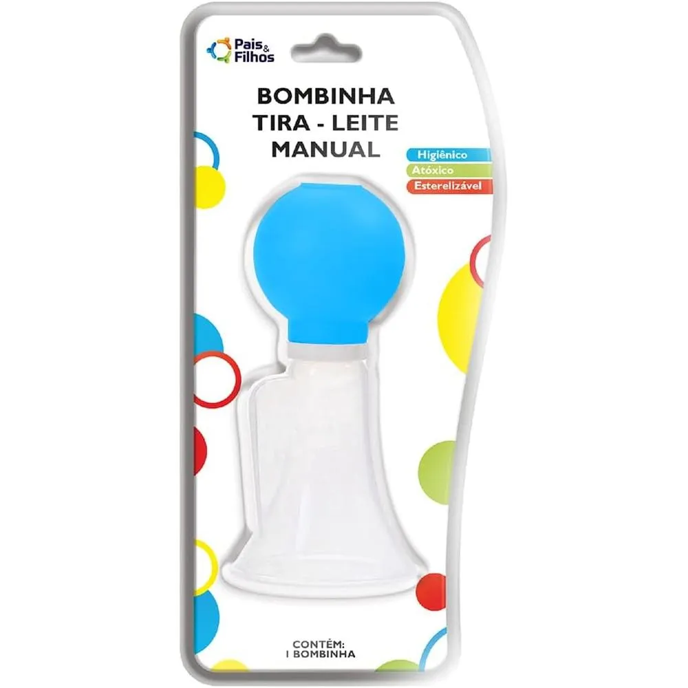 Imagem de Bombinha Tira-Leite Manual Pais & Filhos Azul com 1 Unidade