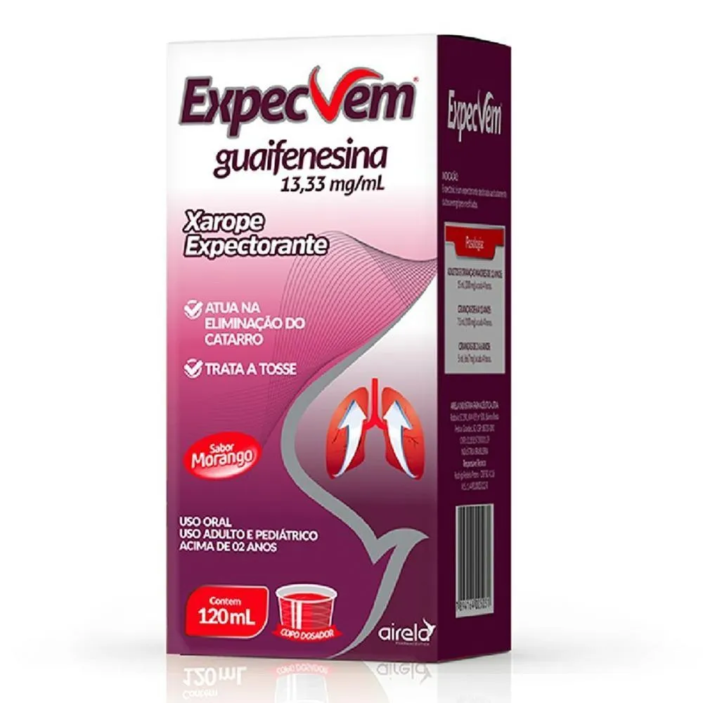 Imagem de Expecvem 13,33mg/ml Airela Sabor Morango Xarope 120ml