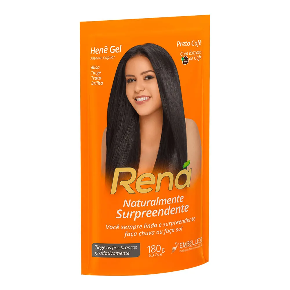 Imagem de Gel Alisante Hene Rená Preto Café 180g