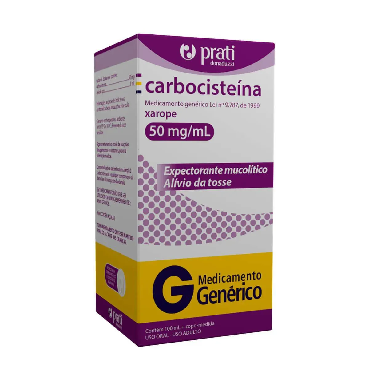Imagem de Carbocisteína 50mg/ml Xarope 100ml Prati Donaduzzi Genérico