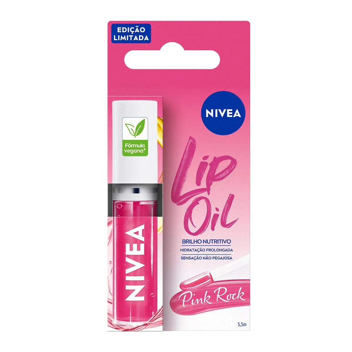 Imagem de Brilho Labial Nutritivo Nivea Lip Oil Pink Rock 5,5ml