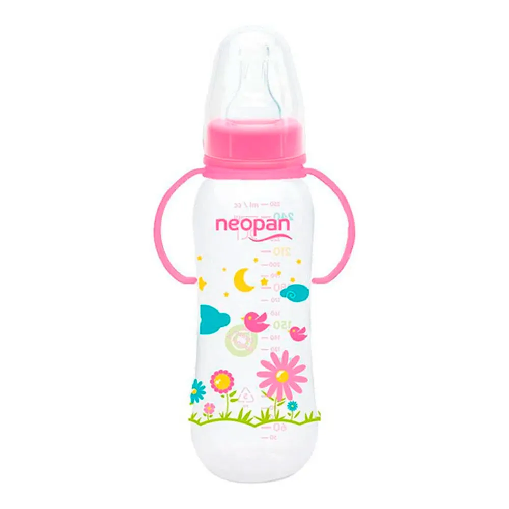 Imagem de Mamadeira Neopan Com Alça Rosa 250ml