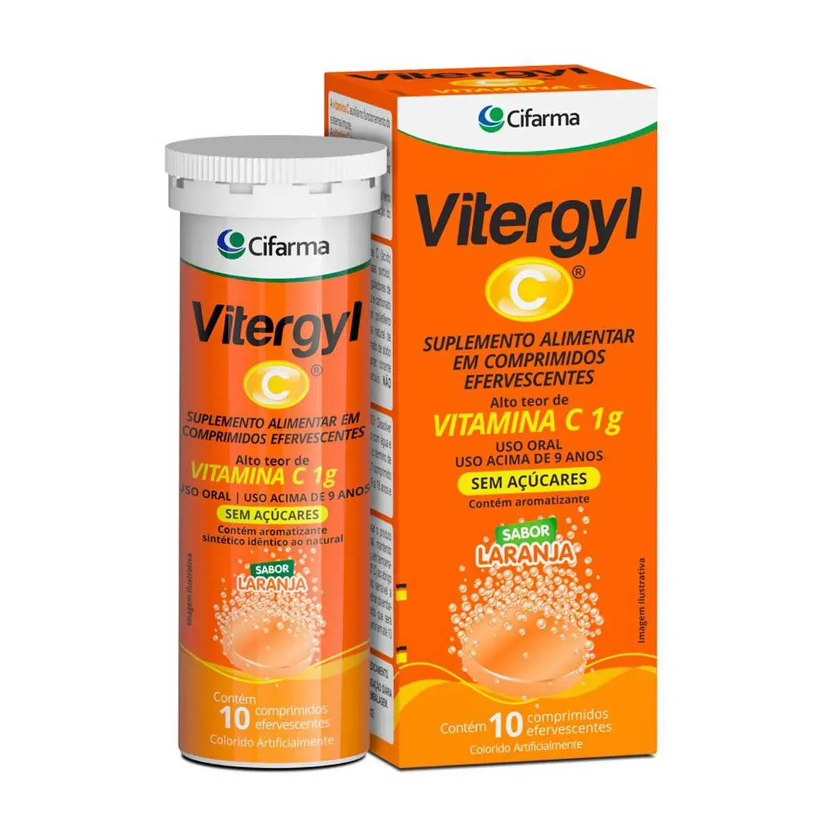 Imagem de Vitamina C Efervescente Vitergyl C 1g 10 comprimidos
