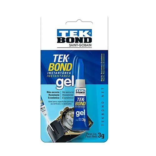 Imagem de Adesivo Instantâneo Tekbond Super Cola Gel bisnaga, 1 unidade com 3g