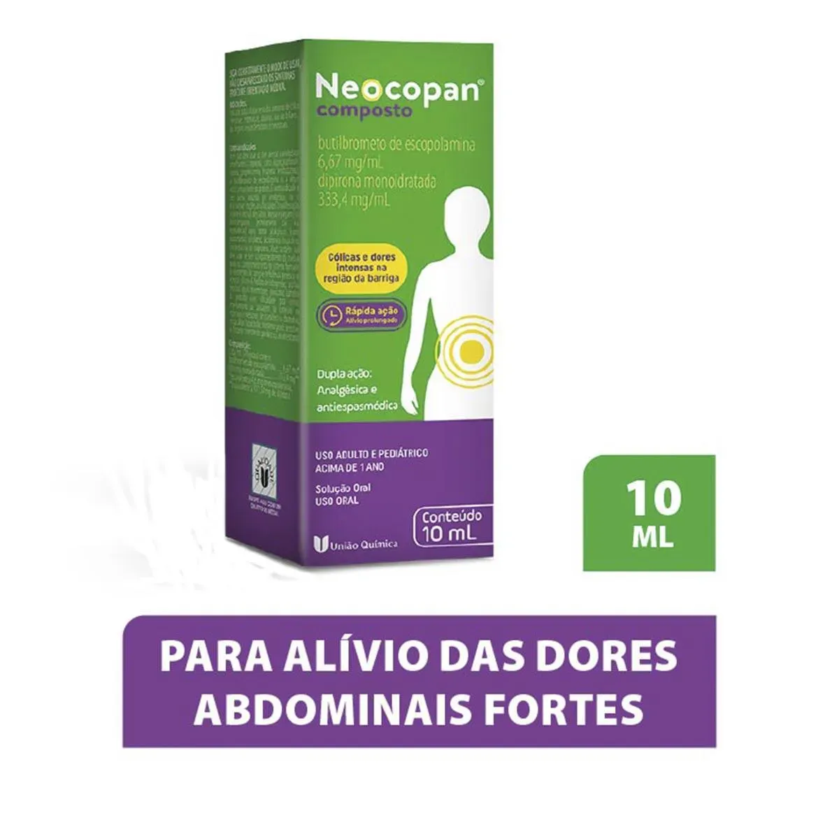 Imagem de Neocopan Composto Butilbrometo de Escopolamina 6,67mg + Dipirona 333,4mg Solução Oral 10ml
