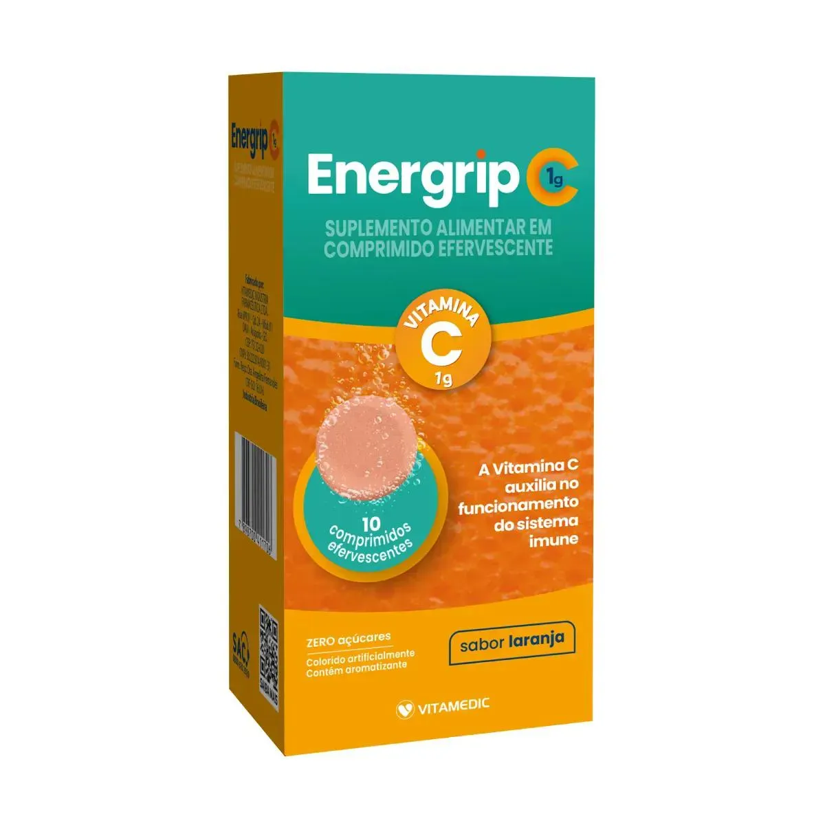 Imagem de Vitamina C 1g Energrip 10 Cpr Efervescente - Vitamedic