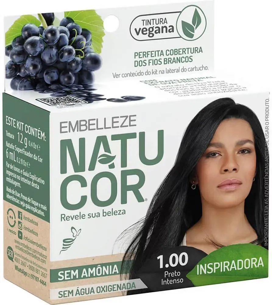 Imagem de Tintura Natucor 1.00 Preto Intenso Inspiradora
