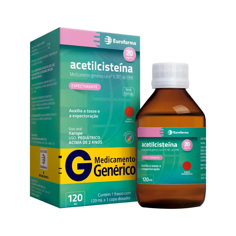 Imagem de Acetilcisteina Eurofarma 120ml Xarope Infantil 20mg/ml Generico