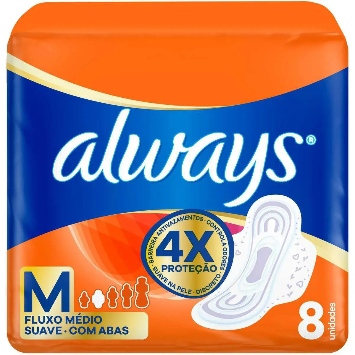 Imagem de Absorvente Always Suave M com Abas - 8 unidades