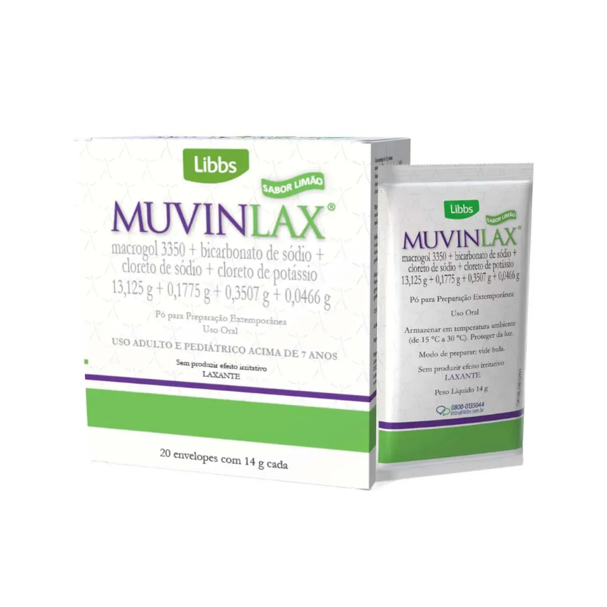 Imagem de Muvinlax Pó 20 Envelopes de 14g cada