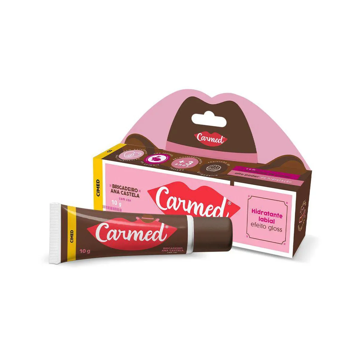 Imagem de Hidratante Labial Carmed Brigadeiro Ana Castela com Cor Efeito Gloss 10g