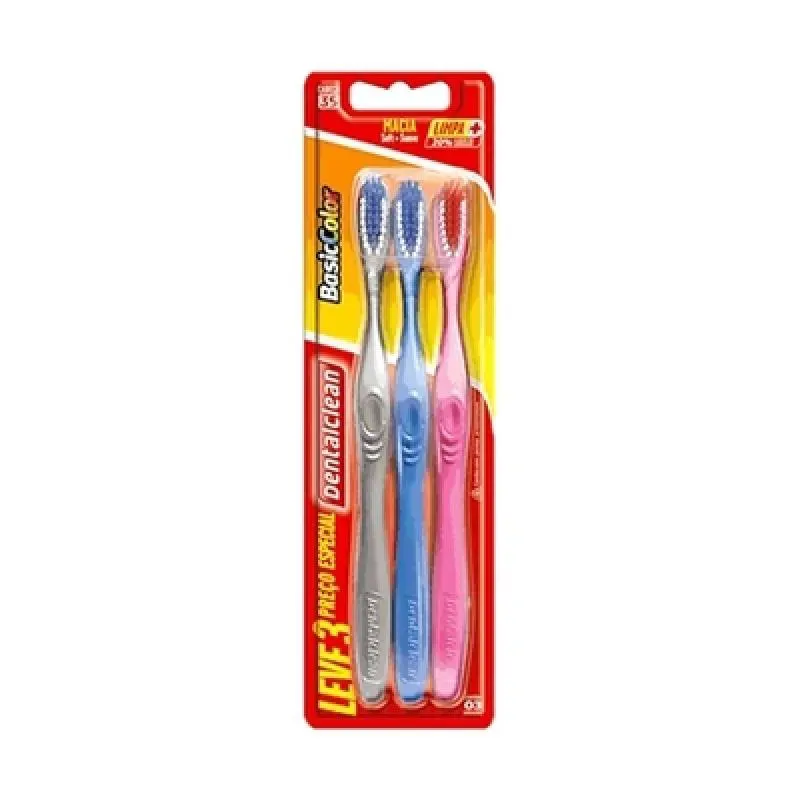 Imagem de Escova Dental Basic Color Dentalclean Leve 3 Pague 2 Macia
