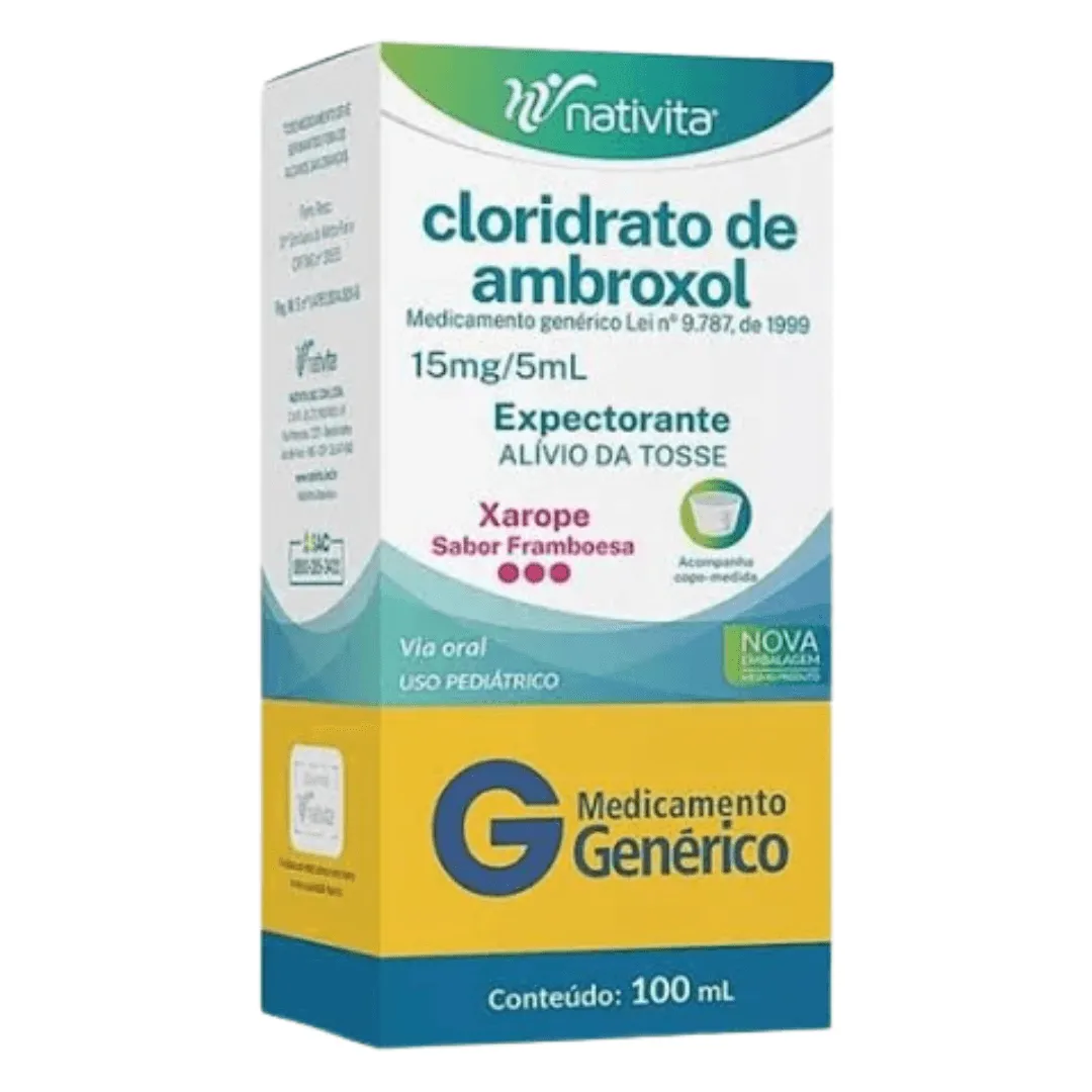 Imagem de Cloridrato de Ambroxol Xarope 15Mg/5Ml Frasco 100Ml Pediátrico Genérico Nativita