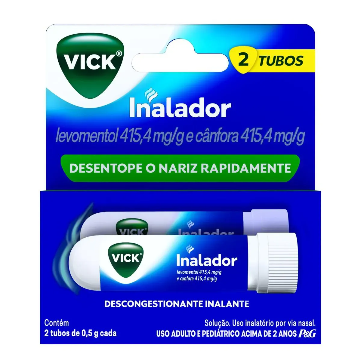 Imagem de Vick Inalador Descongestionante Nasal 0,5g 2 unidades
