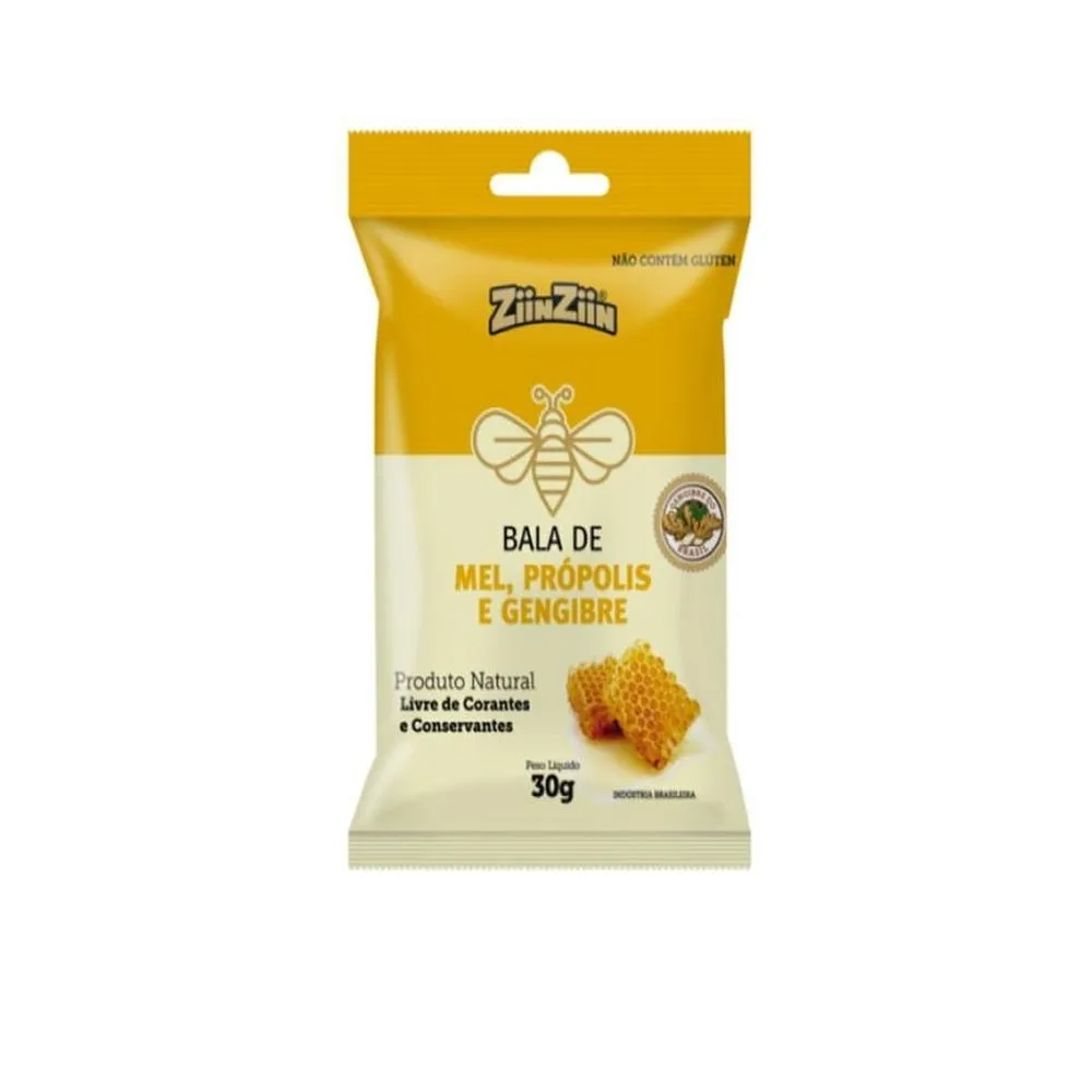 Imagem de Balas de Gengibre Ziinziin Mel e Própolis 30g