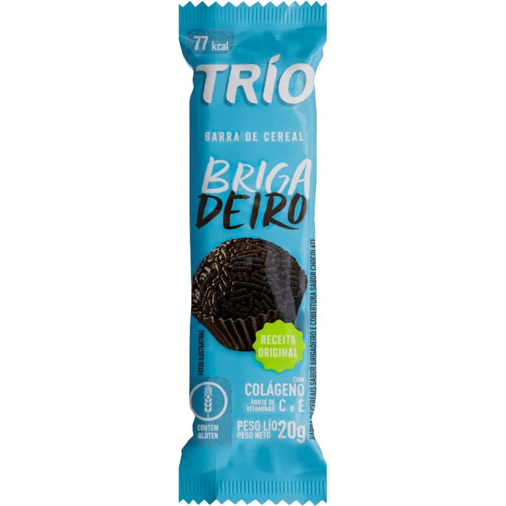 Imagem de Barra de Cereal Brigadeiro com Cobertura de Chocolate Trio 20g