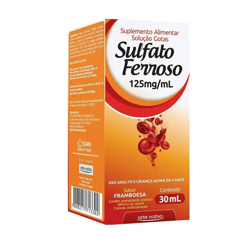 Imagem de Sulfato Ferroso Gotas 125Mg 30Ml - Arte Nativa