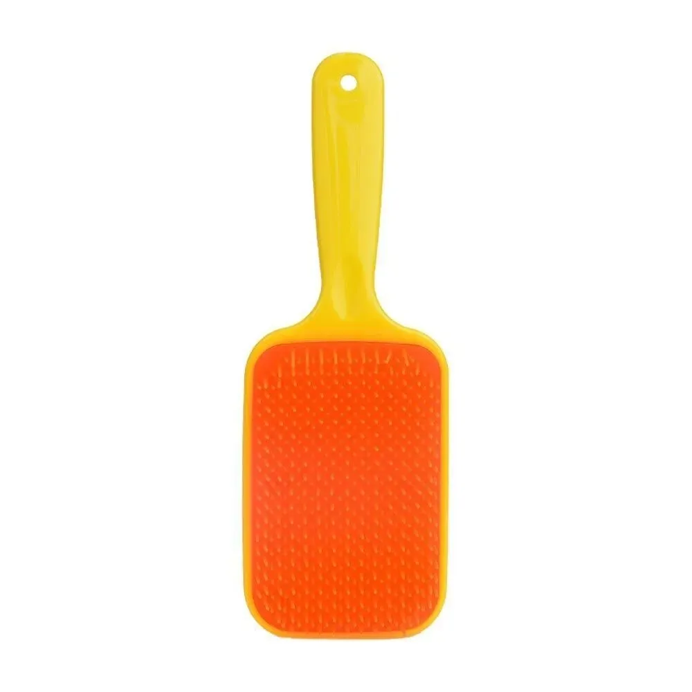 Imagem de ESCOVA DE CABELO RAQUETE QUADRADA ALMOFADADA LARANJA BELLESA