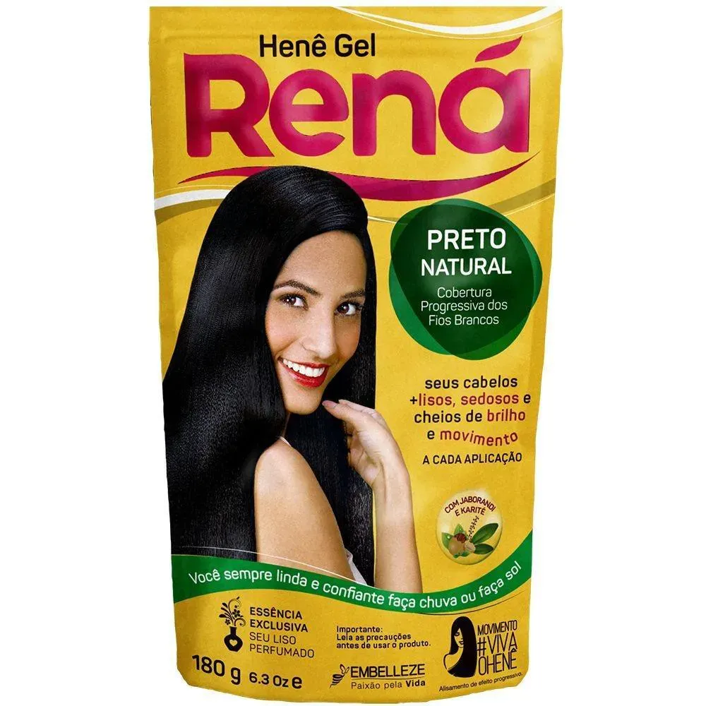 Imagem de Hene Gel Rena Naturalmente Poderosa Preto Natural 180gr
