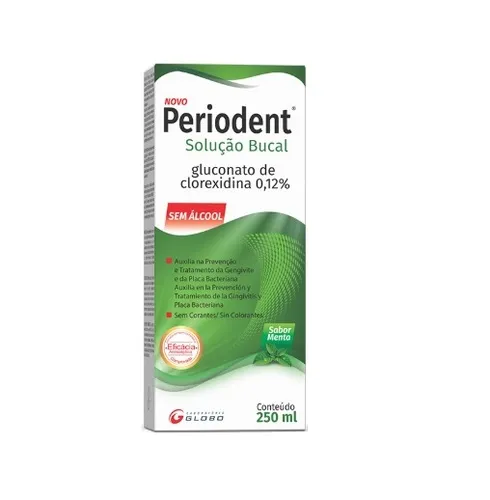 Imagem de Enxaguante Bucal Periodent sem álcool, menta, 250mL