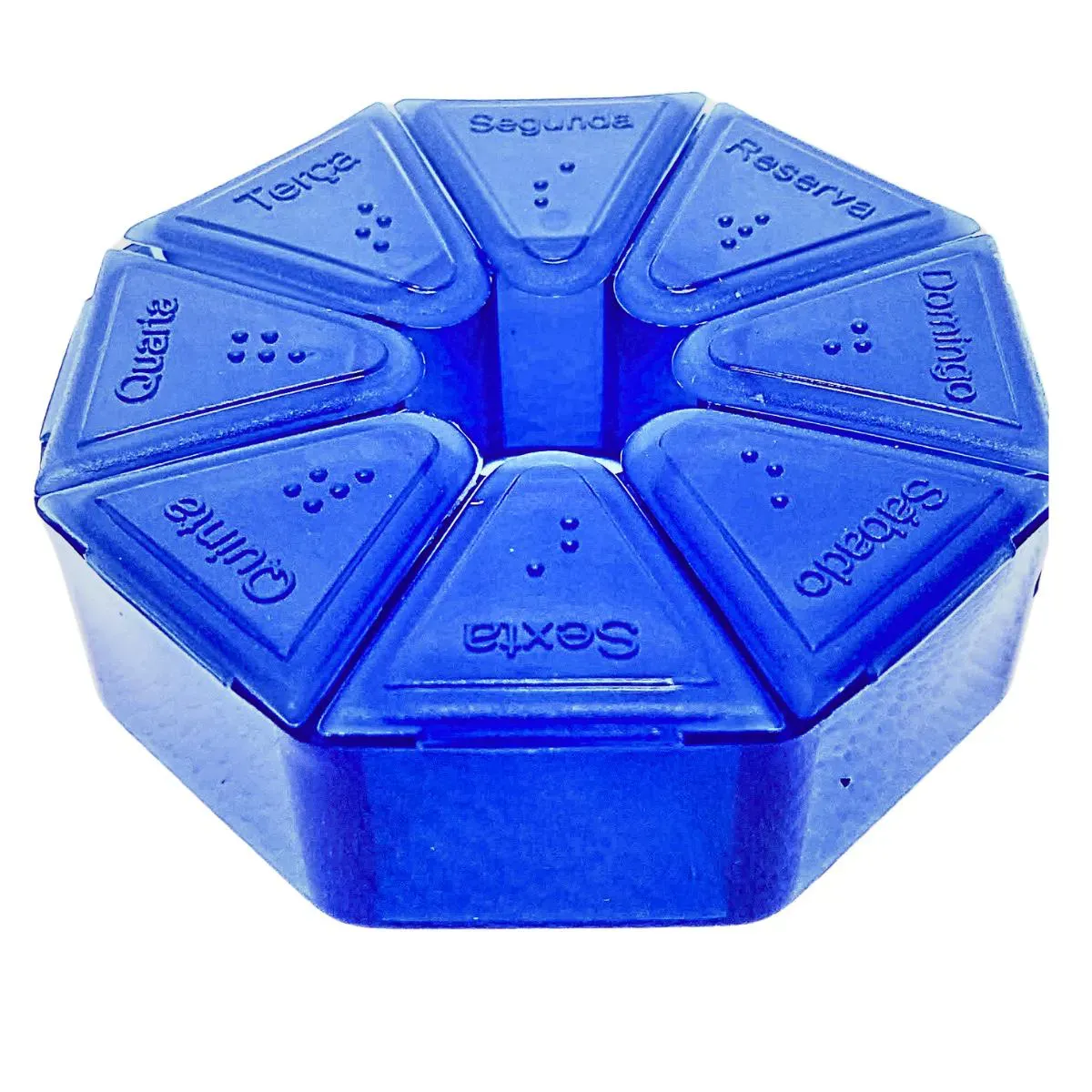 Imagem de Porta Comprimidos Heptagonal Semanal Organizador 7 Divisões Branco